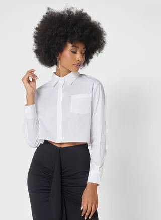 Button Down Crop Shirt 