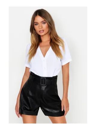Short Sleeve Button Through Blouse 