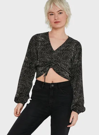 V-Neck Ruched Top 