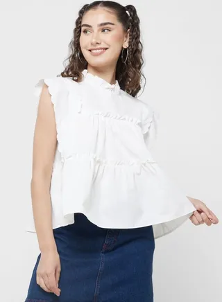Scallop Sleeve Top 