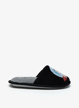 Boys Plush Textured Slip On Bedroom Mules With Astronaut Applique Detail By Shoexpress 