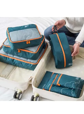 7 Pieces Set Travel Organizer Storage Bags Suitcase Portable Luggage Organizer Clothes Shoe Tidy Pouch Packing Set Storage Cases 