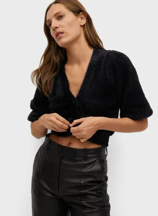 Fleece Crop Cardigan 