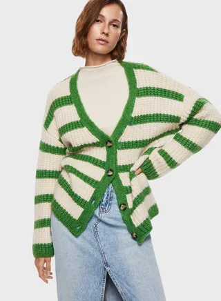Striped Knitted Cardigan 