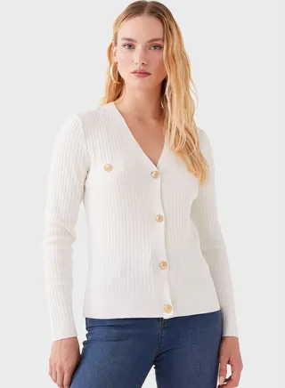 V-Neck Knitted Cardigan