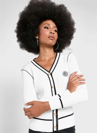 Contrast Trim Sweater