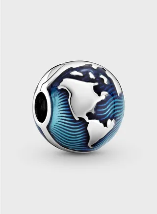 Blue Globe Clip Charm