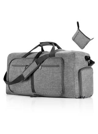 115L Foldable Travel Duffel Bag with Shoes Compartment Waterproof 