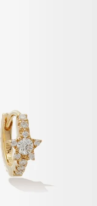 Star Eternity Diamond & 18kt Gold Single Earring