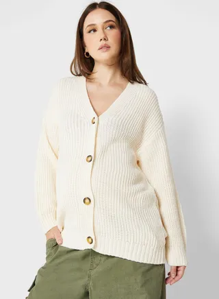 V-Neck Knitted Cardigan 