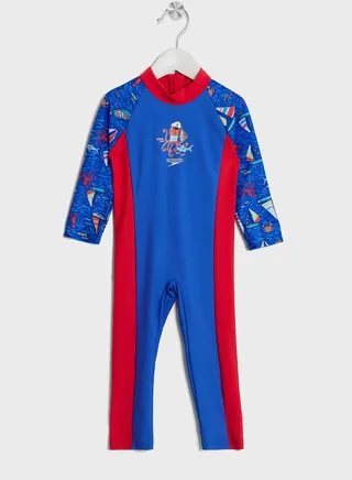 Kids Printed All-In-One Sun Suit 