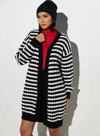 Striped Knitted Cardigan 
