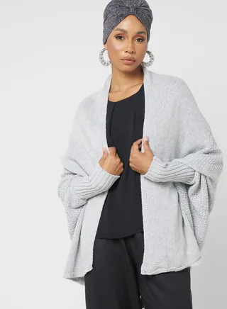 Ribbed Open Cardigan