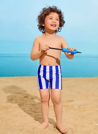 Boys Swim Short Printed Crab One Piece Kids Swimming at Sea, Beach and Pool 