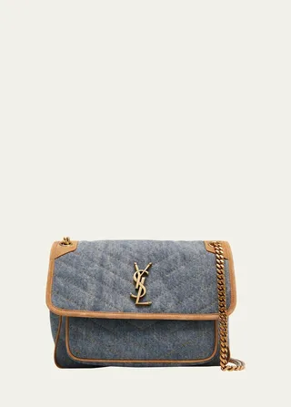 Niki Medium YSL Denim Shoulder Bag