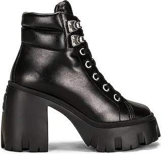 Miu Miu Lace Up Ankle Boot in Black