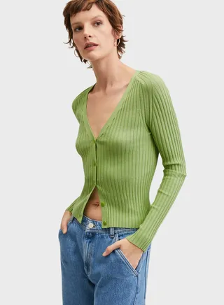 V-Neck Knitted Cardigan 