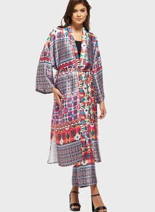 Printed Longline Kimono 