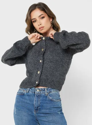 Button Detail Knitted Cardigan 