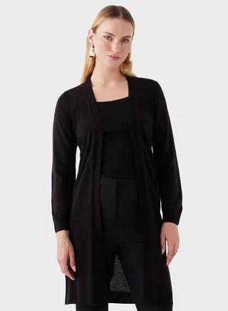 Patterned Longline Knitted Cardigan 