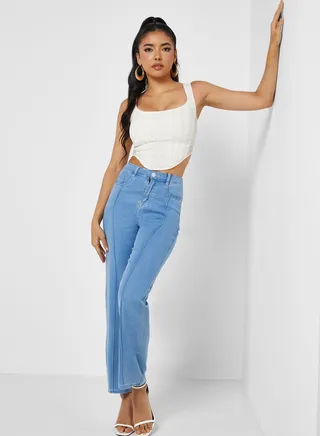Front Seam Detail Jeans 