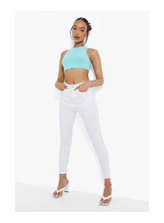 Basics High Waisted Disco Skinny Jeans 