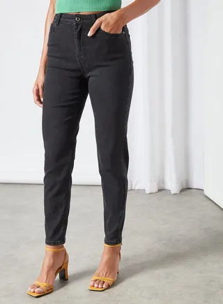 Stretchy Mom Jeans Black 