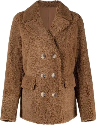 Double-Breasted Shearling Jacket