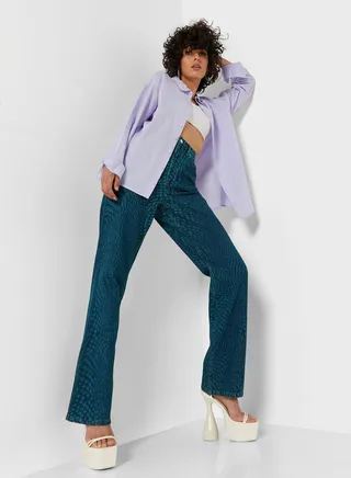 High Waist Straight Jeans 
