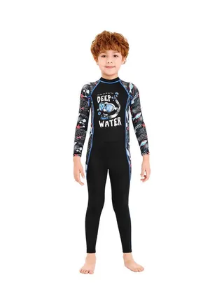 Deep Water Printed Swimsuit Black 