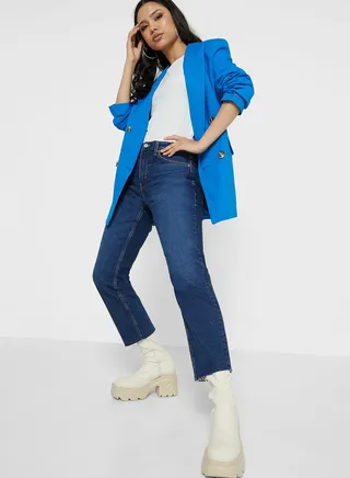 High Waist Straight Jeans 