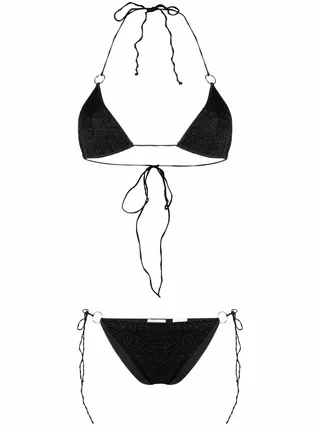 Lurex triangle-cup bikini set