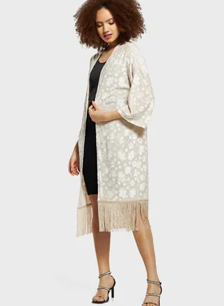Fringe Detail Kimono 