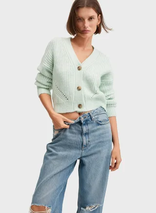 V-Neck Knitted Cardigan 