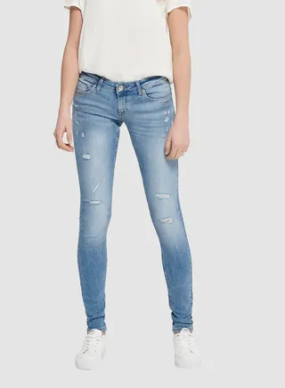 Skinny Fit Jeans Medium Blue Denim 