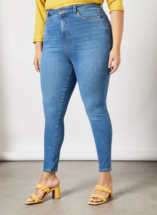 Plus Size Slim Fit Jeans Blue 