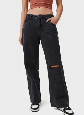 High Waist Straight Jeans 