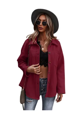 Thick Cardigan Sweater Red 