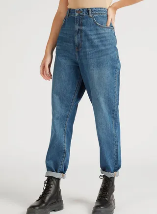 High Waist Straight Jeans 