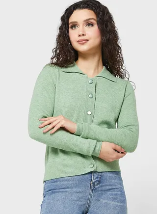 Button Detail Knitted Cardigan 