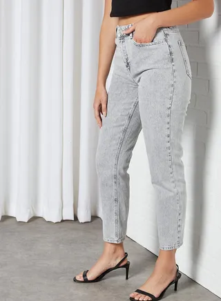 Isabel Tapered Jeans Light Grey 
