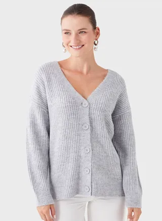 V-Neck Knitted Cardigan 