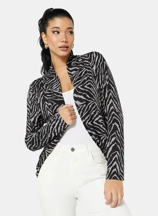 Animal Print Long Sleeve Cardigan 