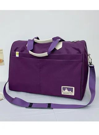 Basics Large Capacity Nylon Luggage Bag Travel Bag Duffel Bag Light Dark Purple 