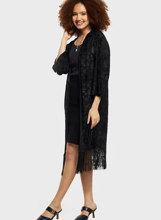 Fringe Detail Kimono 