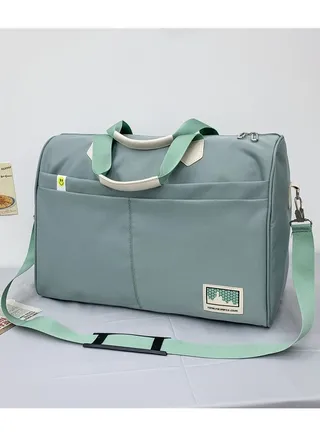 Basics Large Capacity Nylon Luggage Bag Travel Bag Duffel Bag Light Dusty Blue 