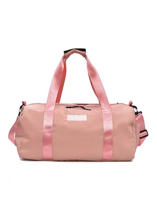 Zipper Closure Large Capacity Duffel Bag Pink 