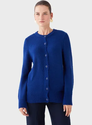 Round Neck Patterned Cardigan 