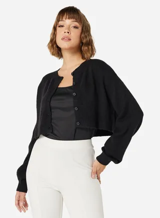 Oversized Knit Crop Cardigan 