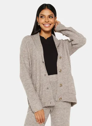 Recycled Knit Relaxed Cardigan 